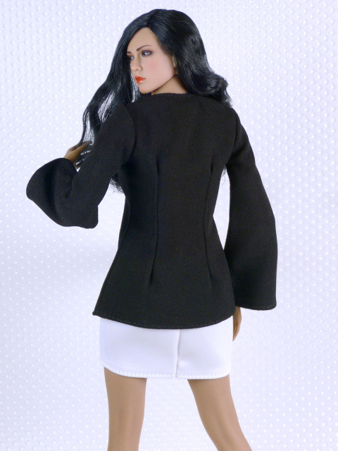 Nouveau Toys 1/6 Scale Female Black String Dress Top & White Skirt Set